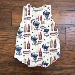 Blue Rooster Boys' Romper in Grilling Out Print